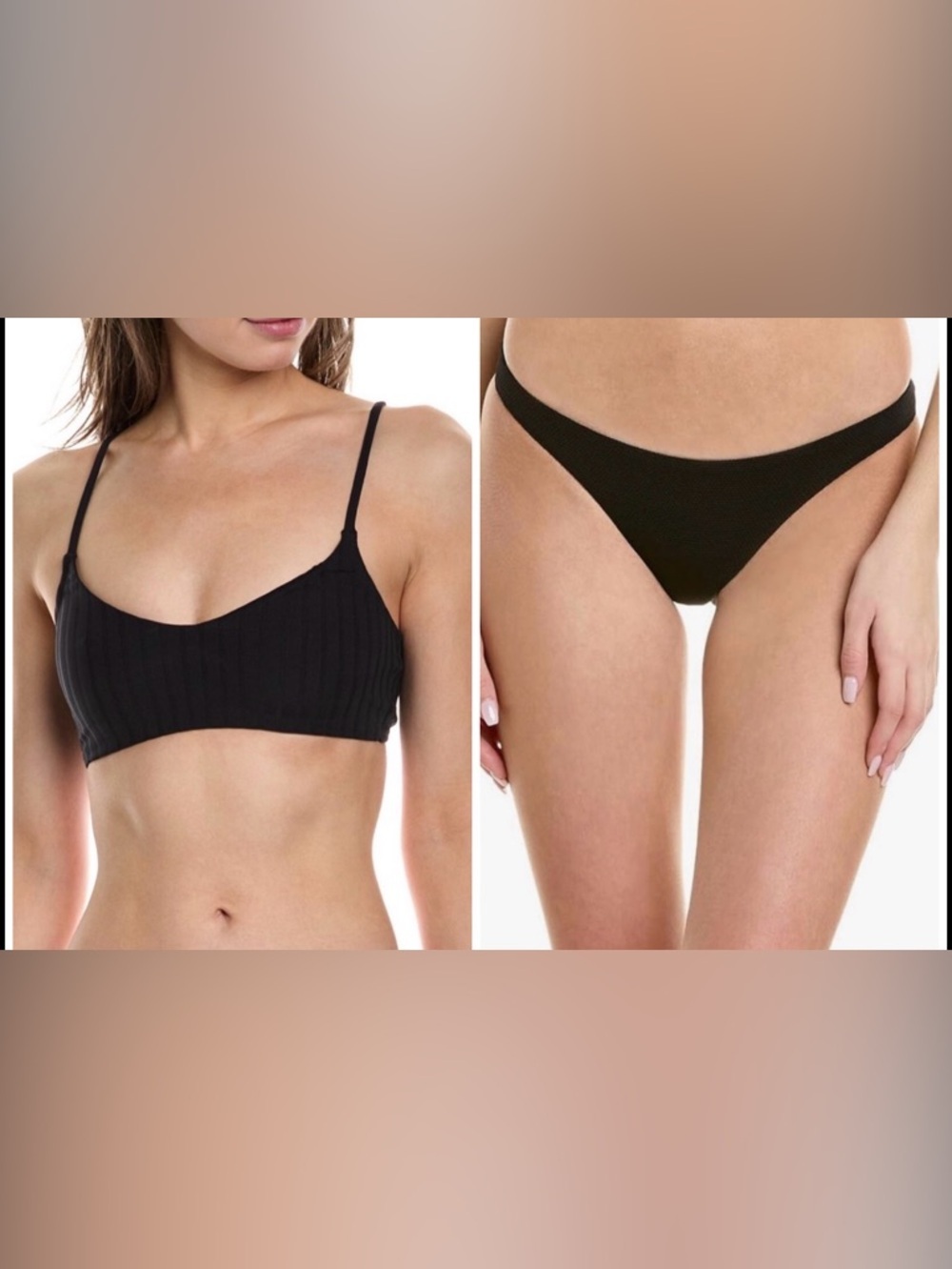 Melissa Odabash Bikini Top & Bottom Black Size IT 46 (US Size 10) NWT